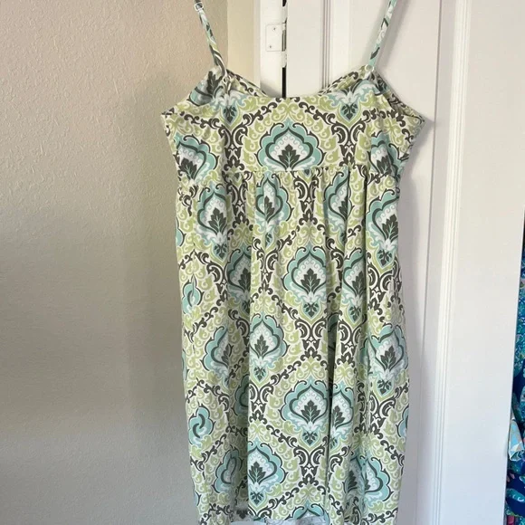 Tommy Bahama Green and Blue Floral Sundress. - Picture 8 of 9
